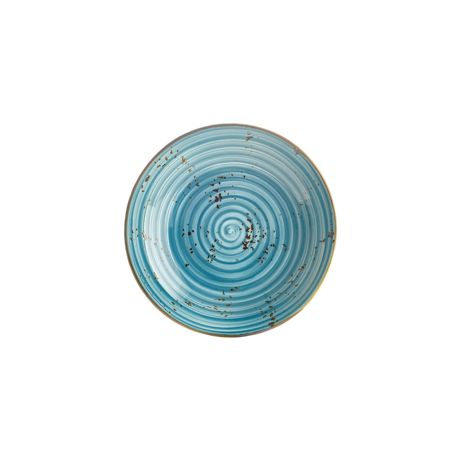 Infinity dia.9.75" h:0" 44 oz. Round Turquoise Vitrified Deep Plate