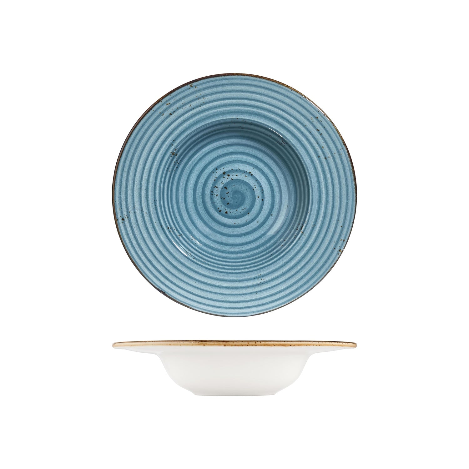 Infinity dia.11" h:0" 16 oz. Round Turquoise Vitrified Deep Plate