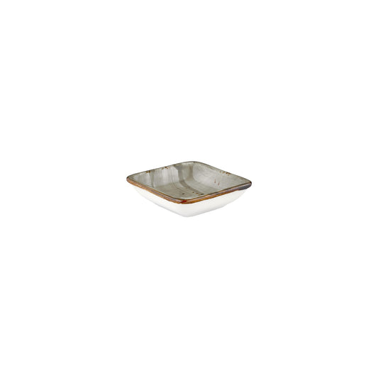 Supreme 4" x 3.5" x h:0.5" 2 oz. Square Gray Vitrified Bowl