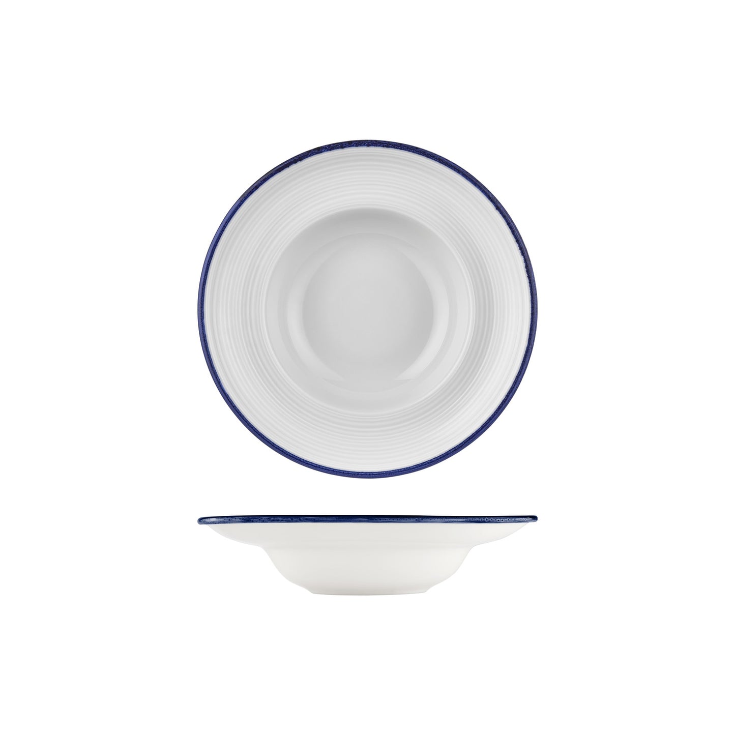 Helix Navy Blue dia.9.75" h:0" 14 oz. Round Blue Vitrified Deep Plate