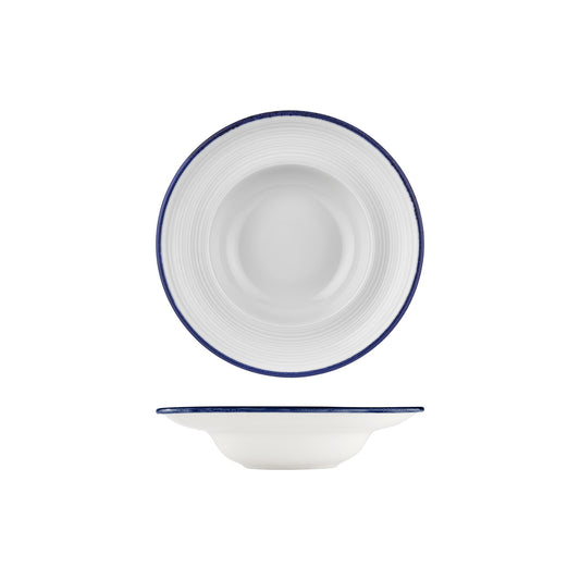 Helix Navy Blue dia.9.75" h:0" 14 oz. Round Blue Vitrified Deep Plate