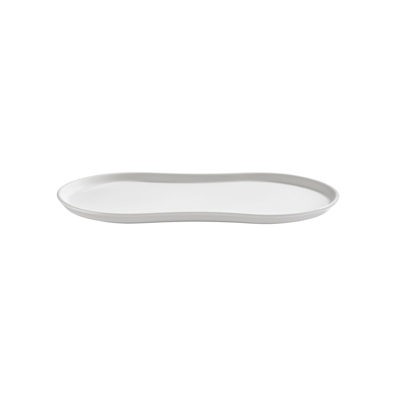 Smooth White 15" x 7.75" x h:0" Rectangular Warm White Vitrified Platter