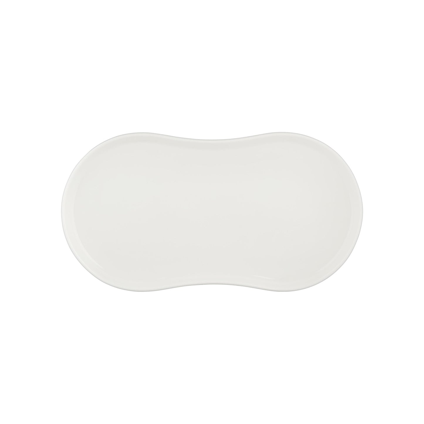 Smooth White 15" x 7.75" x h:0" Rectangular Warm White Vitrified Platter