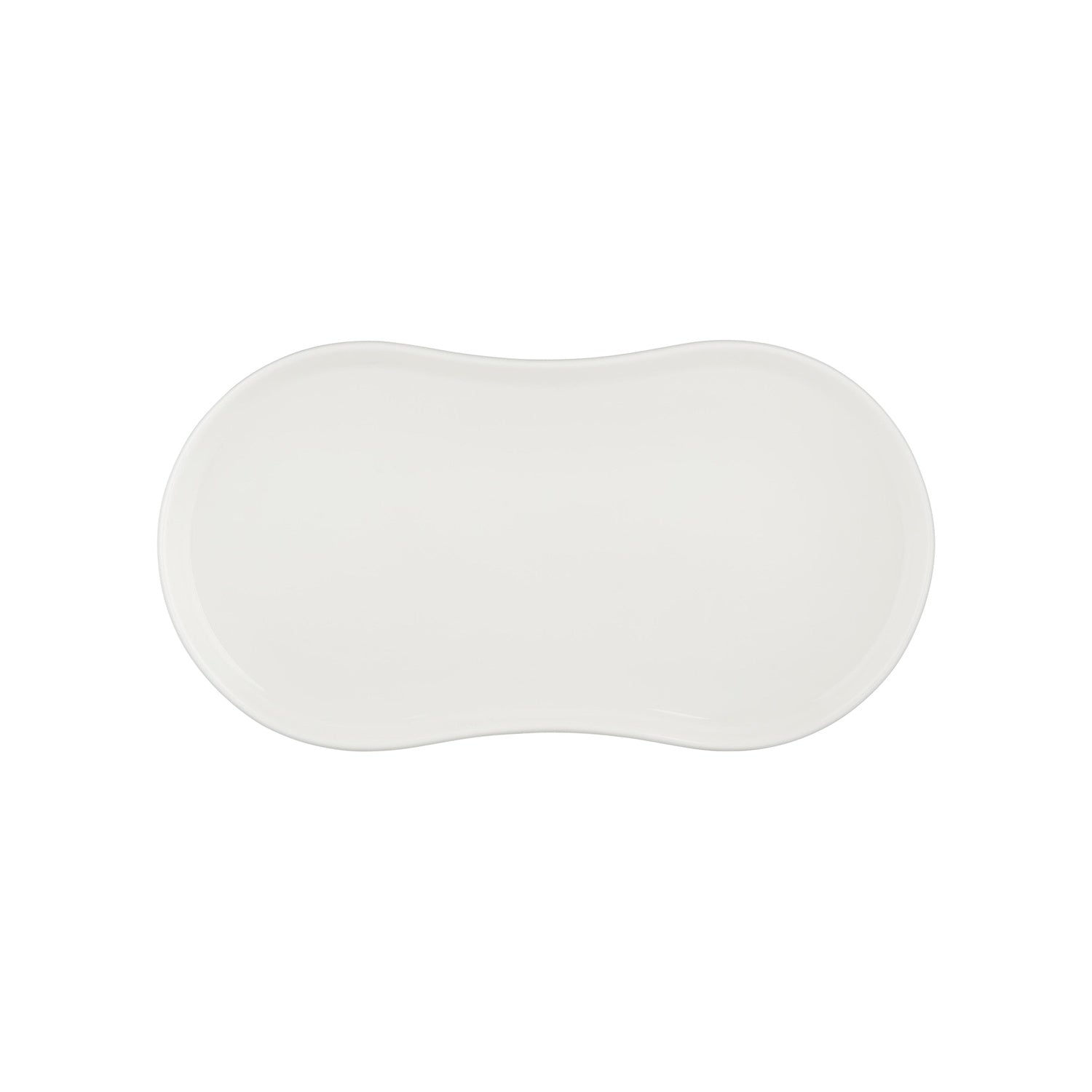 Smooth White 15" x 7.75" x h:0" Rectangular Warm White Vitrified Platter