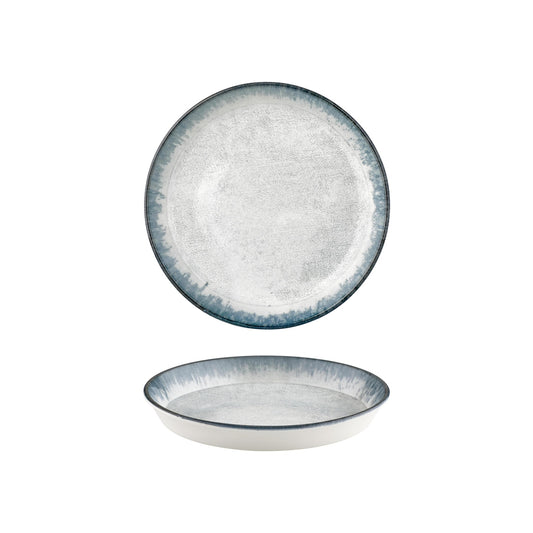 Smooth Ambience Blue dia.9.75" h:0" 42 oz. Round Blue Vitrified Deep Plate