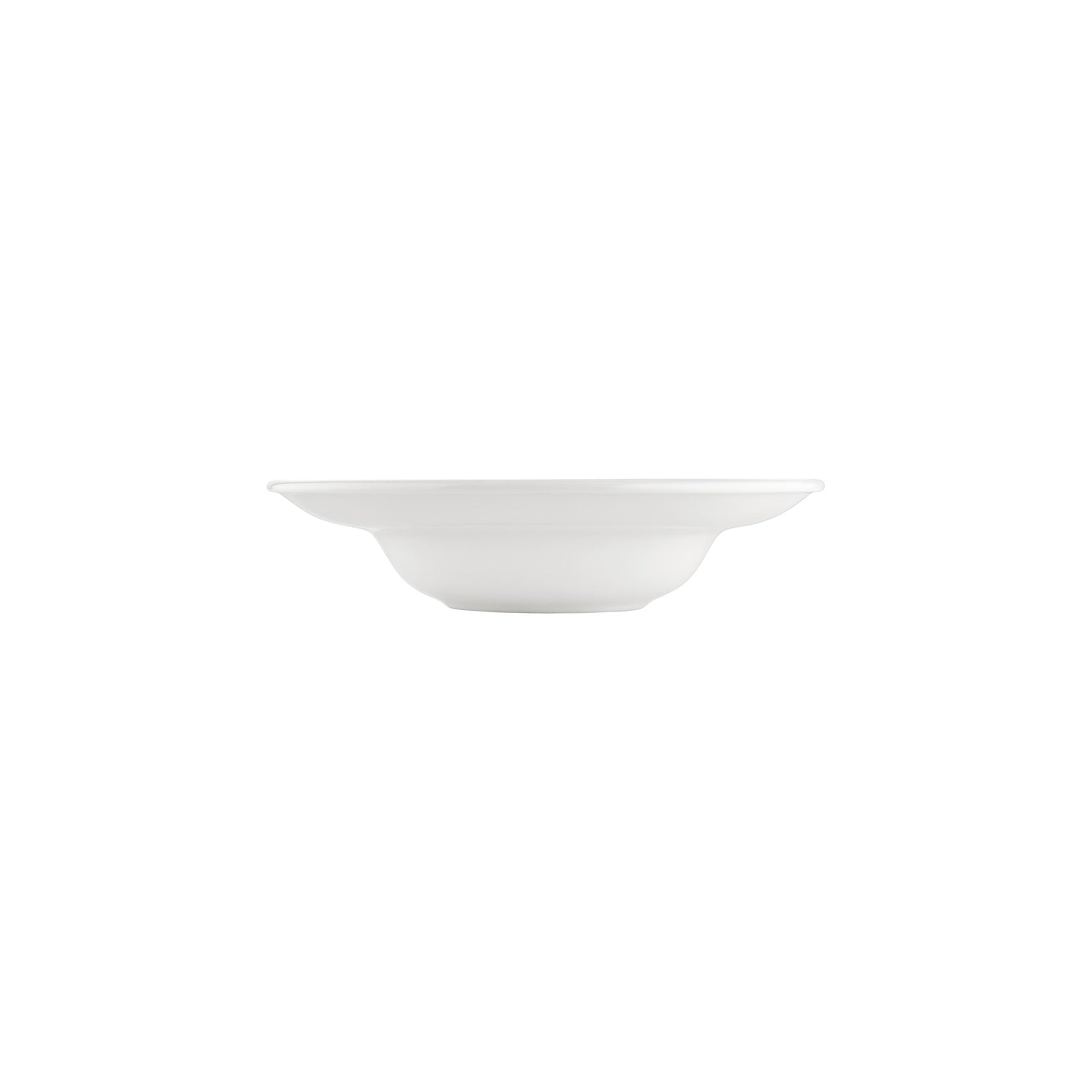 Gourmet dia.10.75" h:0" 17 oz. Round Warm White Vitrified Deep Plate