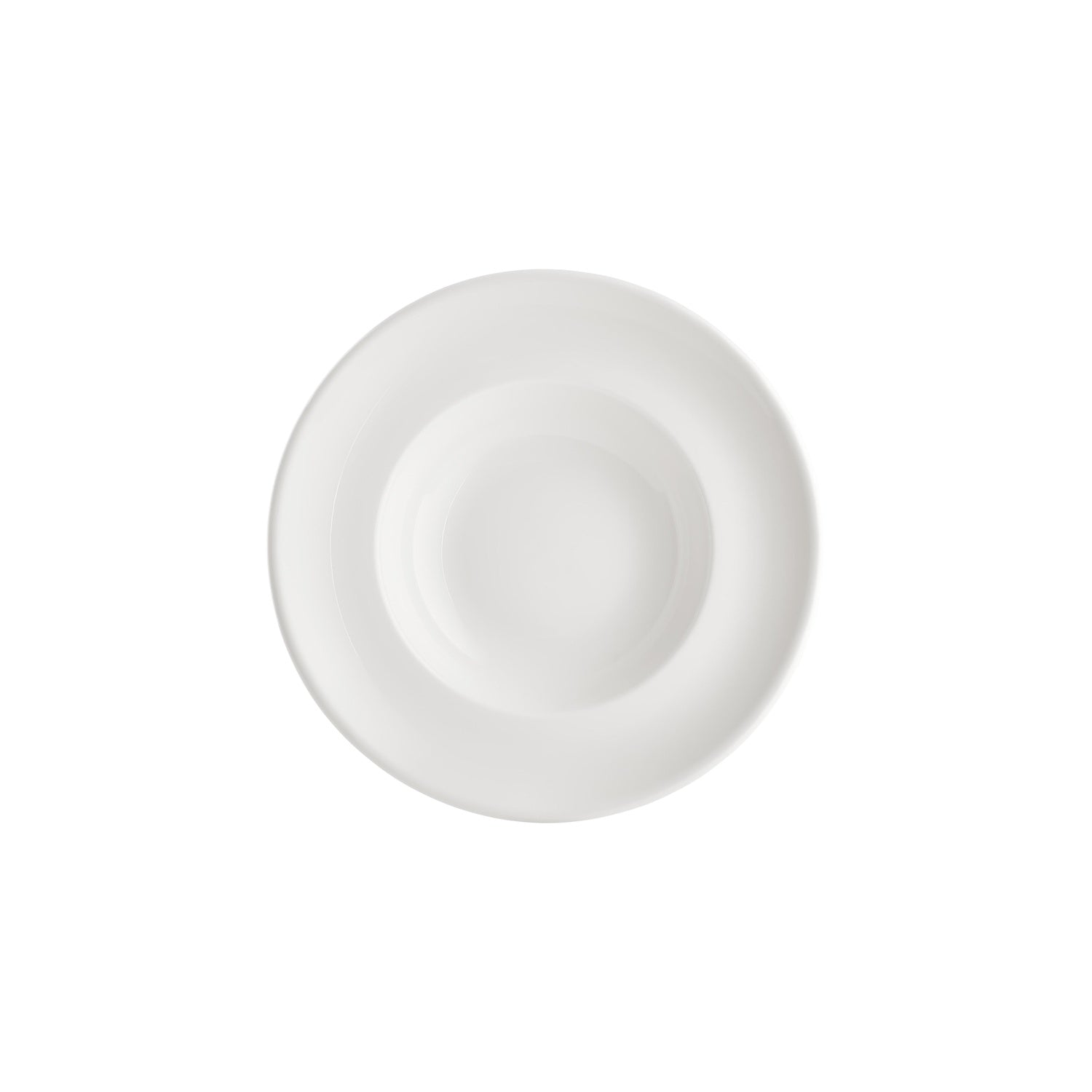 Gourmet dia.10.75" h:0" 17 oz. Round Warm White Vitrified Deep Plate