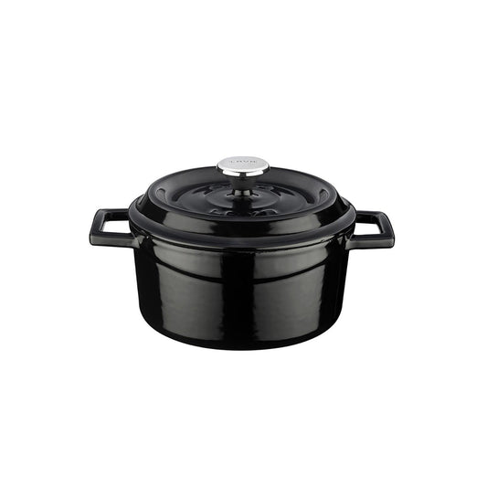 Cast Iron dia.5.5" h:2" 26 oz. Round Black Cast Iron Dutch Oven - Case Pack: 1