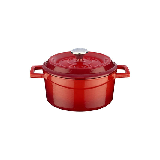 Turgla Cast Iron dia.5.5" h:2" 26 oz. Round Red Cast Iron Dutch Oven
