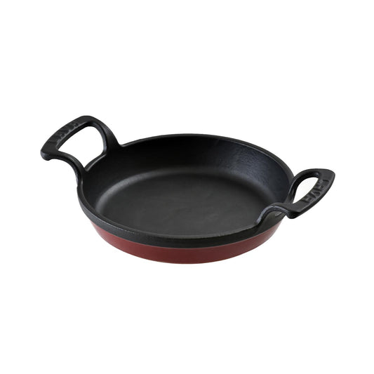 Cast Iron dia.6.25" h:1" Round Red Cast Iron Pan - Case Pack: 1