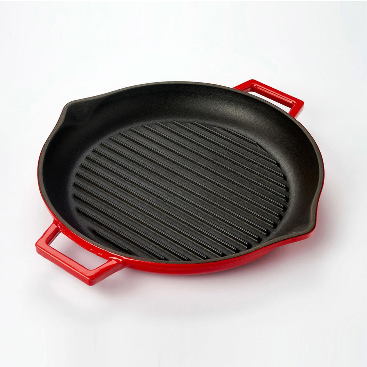 Cast Iron dia.11.75" h:2" 3 qt. Round Red Cast Iron Pan - Case Pack: 1