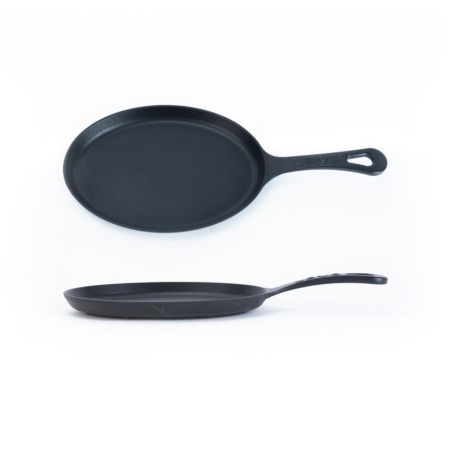 Cast Iron 9.25" x 7" x h:1" Oval Black Cast Iron Pan - Case Pack: 1