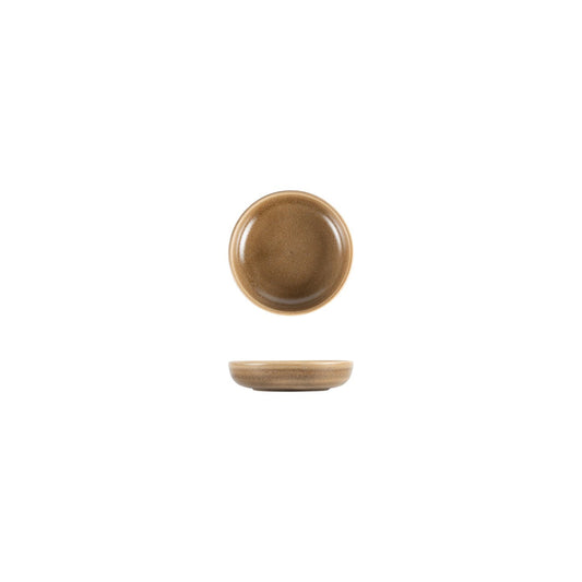 Terra Pott dia.4.25" h:1" 4 oz. Round Brown Vitrified Bowl