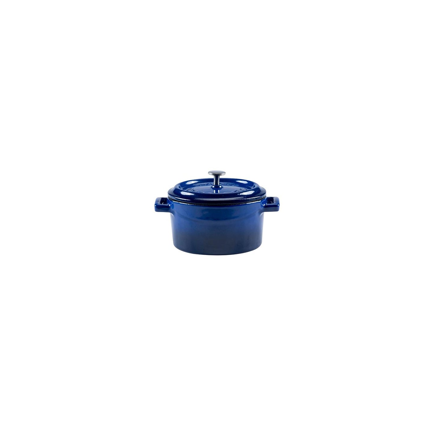 Cast Iron dia.4" h:2" 13 oz. Round Blue Cast Iron Dutch Oven - Case Pack: 1