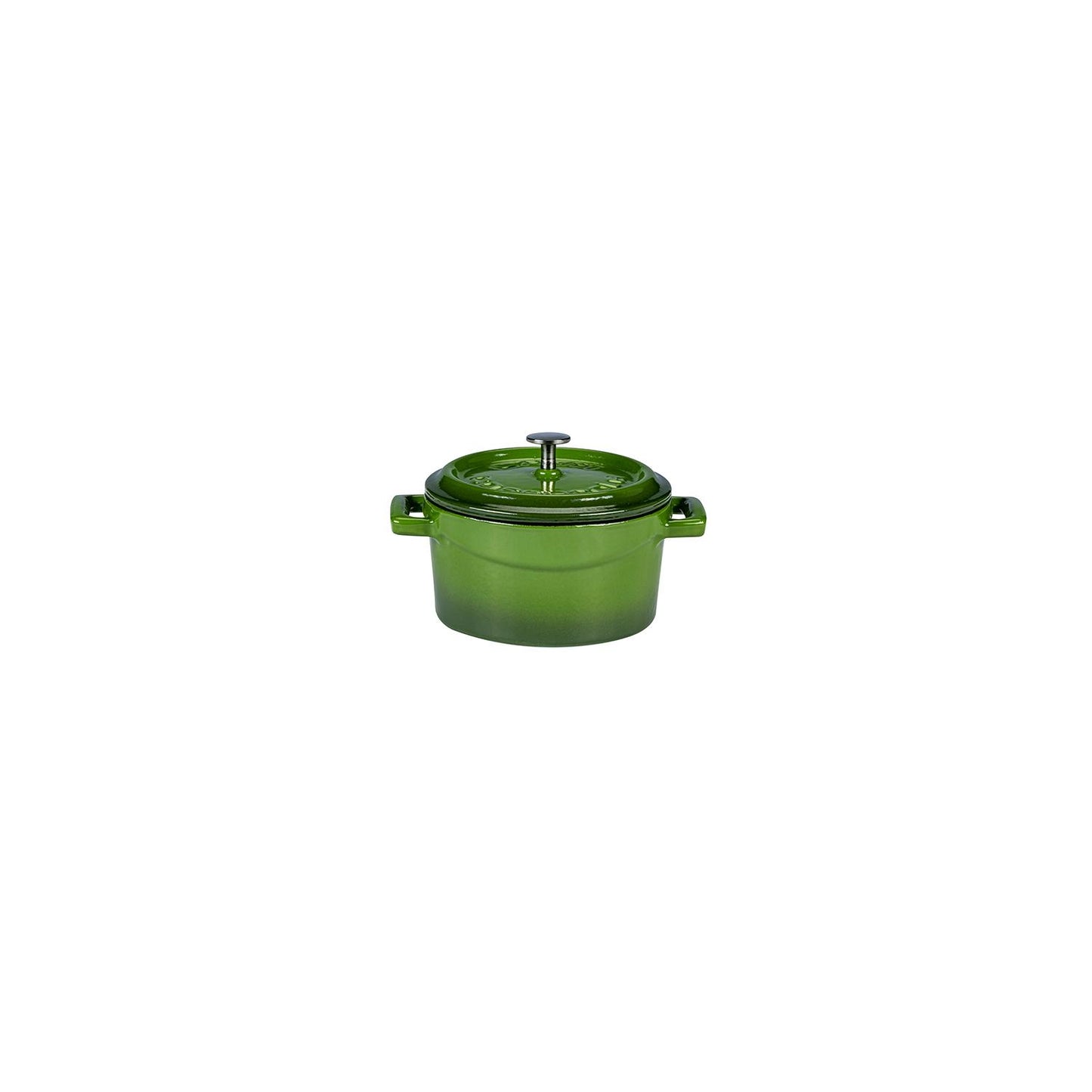 Cast Iron dia.4" h:2" 13 oz. Round Green Cast Iron Dutch Oven - Case Pack: 1