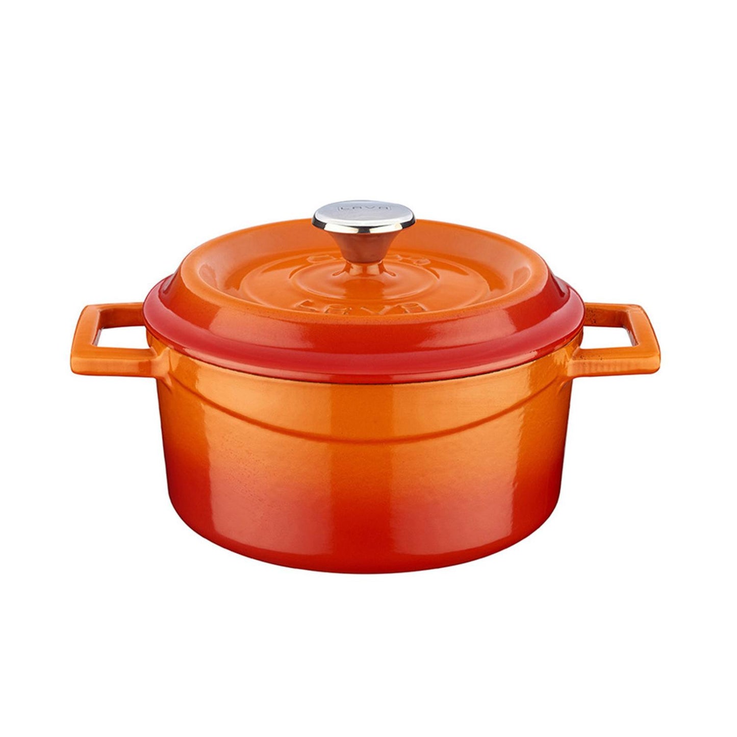 Cast Iron dia.5" h:2.5" 18 oz. Round Orange Cast Iron Dutch Oven - Case Pack: 1