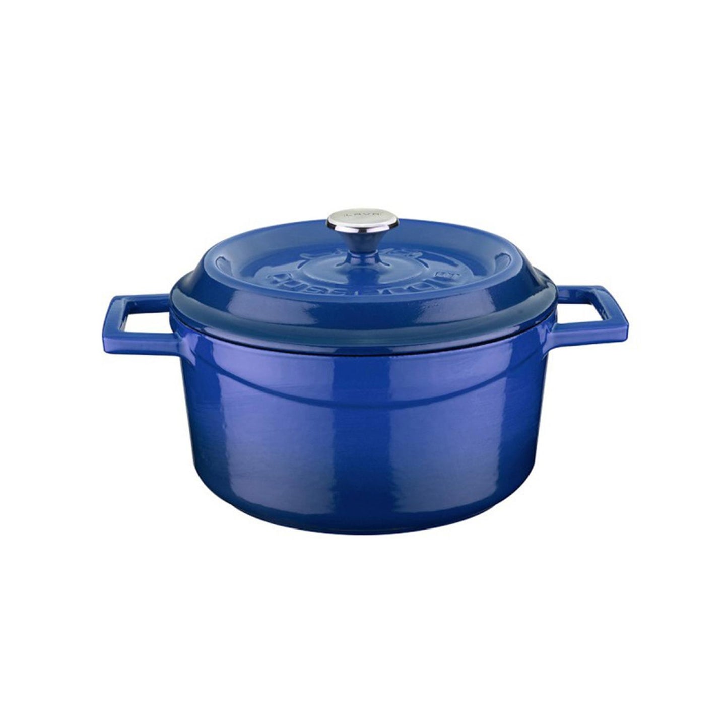 Cast Iron dia.7.75" h:4" 3 qt. Round Blue Cast Iron Dutch Oven - Case Pack: 1