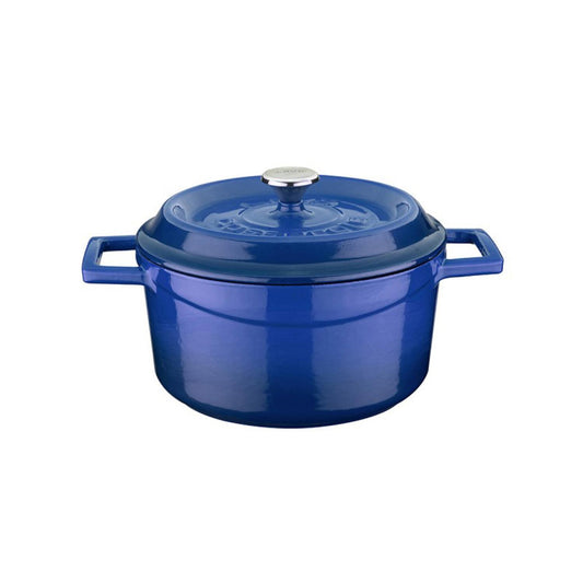 Cast Iron dia.7.75" h:4" 3 qt. Round Blue Cast Iron Dutch Oven - Case Pack: 1