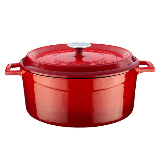 Cast Iron dia.11" h:5" 7 qt. Round Red Cast Iron Dutch Oven - Case Pack: 1