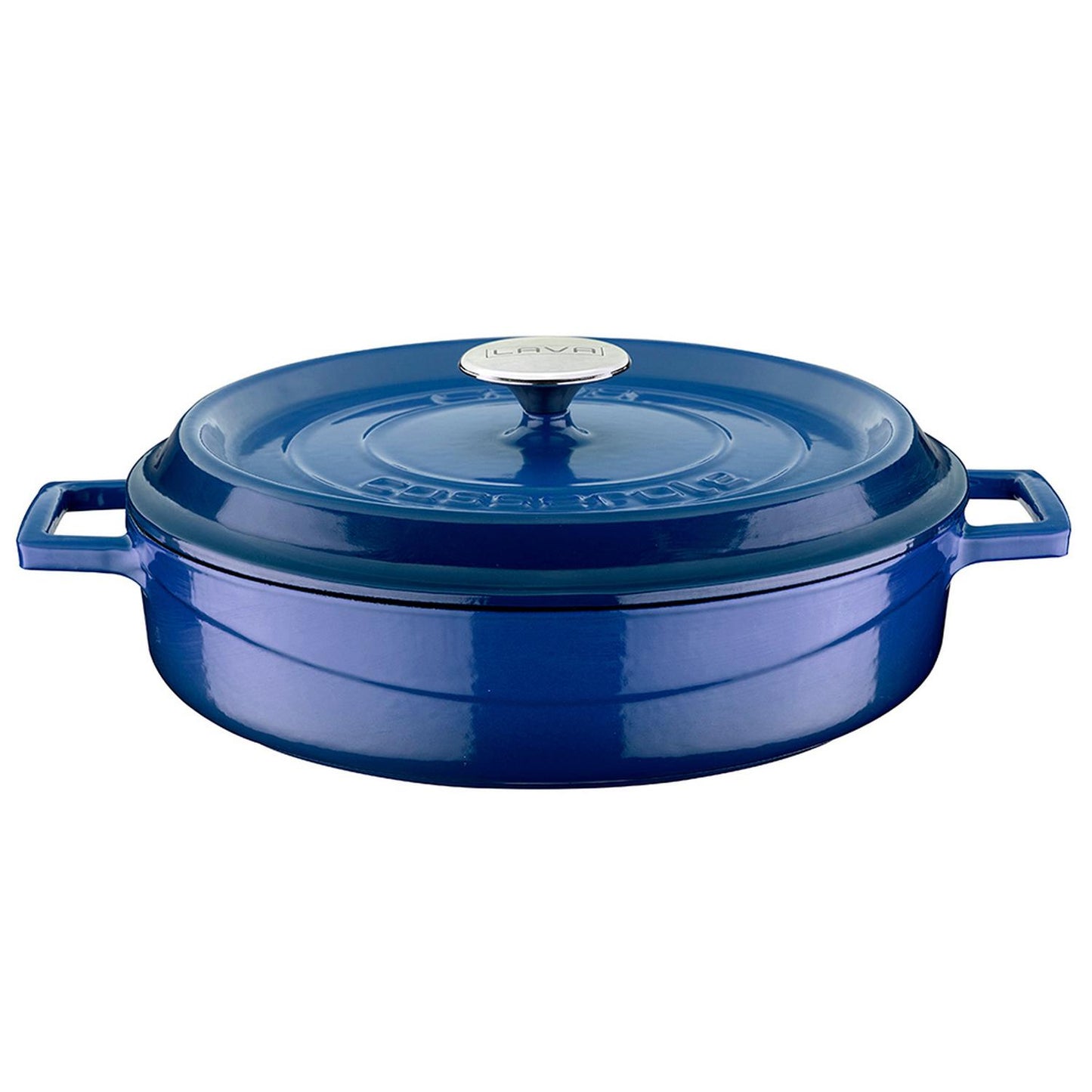 Cast Iron dia.11" h:2" 3.75 qt. Round Blue Cast Iron Dutch Oven - Case Pack: 1