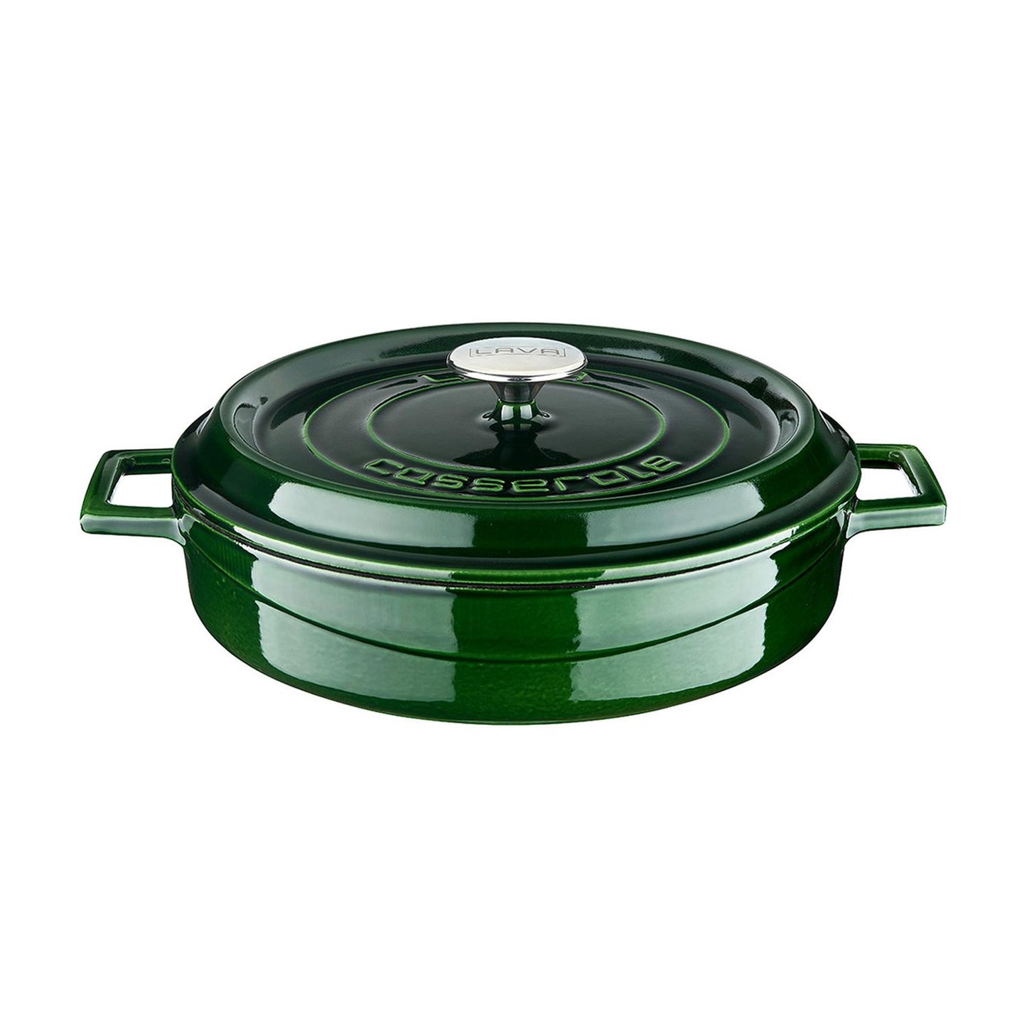 Cast Iron dia.11" h:2" 3.75 qt. Round Green Cast Iron Dutch Oven - Case Pack: 1