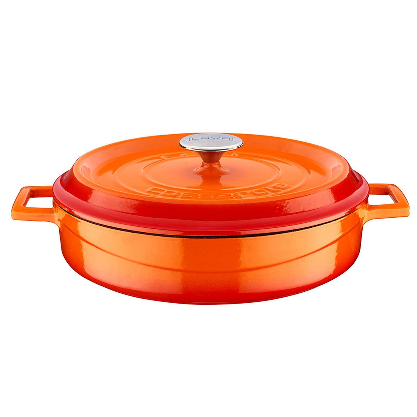 Cast Iron dia.11" h:2" 3.75 qt. Round Orange Cast Iron Dutch Oven - Case Pack: 1