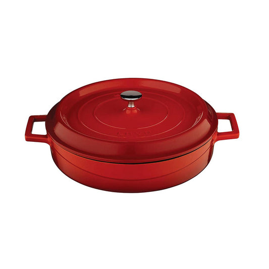 Cast Iron dia.11" h:2" 3.75 qt. Round Red Cast Iron Dutch Oven - Case Pack: 1