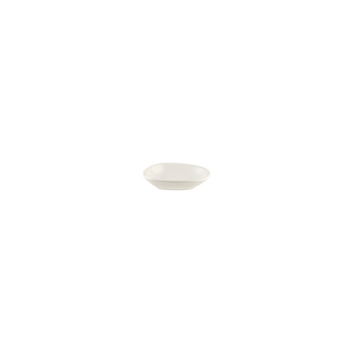 Vago 4" x 3" x h:0.75" 1 oz. Organic Warm White Vitrified Bowl
