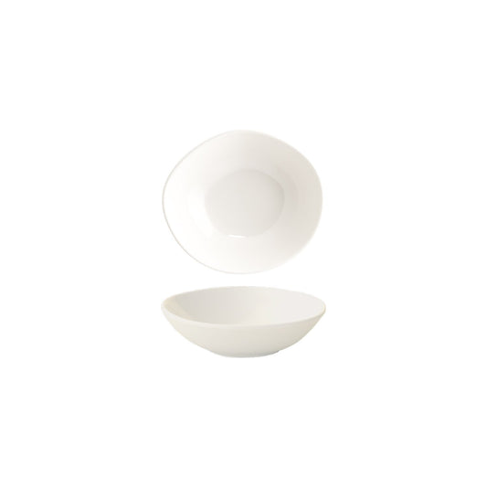 Turgla Vitrified Vago 7" x 6.5" x h:2" 17 oz. Organic Warm White Vitrified Bowl - Case Pack: 12