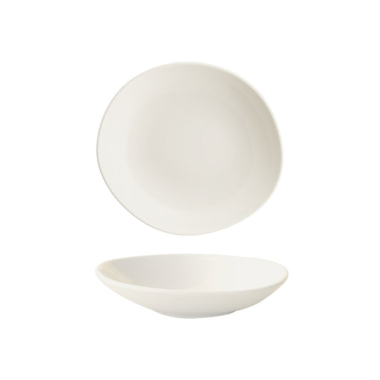 Porcelain Vago 10.25" x 9.5" x h:2.5" 36 oz. Organic Warm White Porcelain Bowl - Case Pack: 6