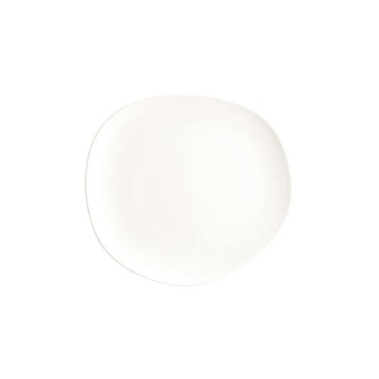 Turgla Vitrified Vago 11.5" x 10.5" Organic Warm White Vitrified Plate - Case Pack: 6