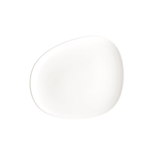 Turgla Vitrified Vago 13" x 10.75" Organic Warm White Vitrified Plate - Case Pack: 6