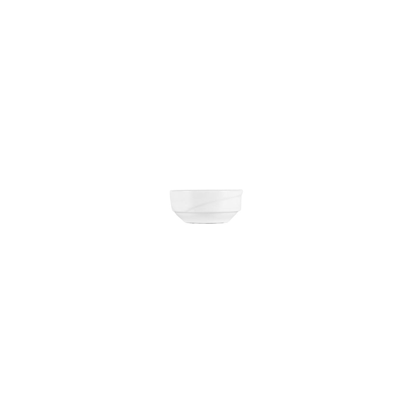 Porcelain X-tanbul dia.3" h:1.25" 3 oz. Round White Porcelain Bowl - Case Pack:24